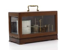 A mahogany and glazed barograph,