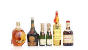 A selection of Whiskies, wines & liquers,