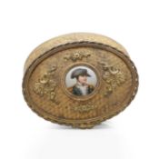 A gilt metal snuff box,