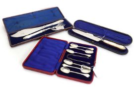 A cased set of silver teaspoons,