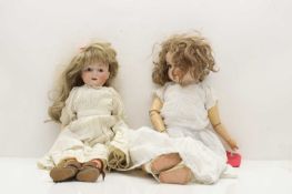 Two German antique dolls,