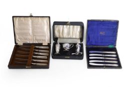 A collection of silver items,