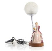 A pottery table lamp, modelled as Queen Elizabeth I,
