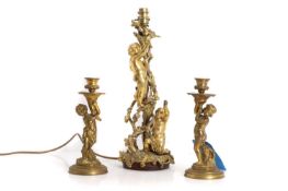 An ormolu table lamp,