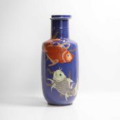 A Chinese powder blue vase,