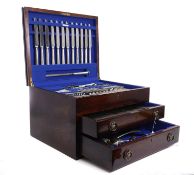 A silver canteen of cutlery for twelve,