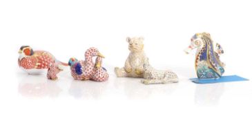 A group of Herend porcelain animals,