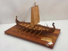 A scratch built model Viking long boat 'Skuldiev',