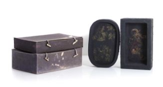 Two Chinese pressed ink ink stones,