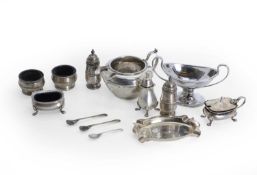 A collection of silver items,