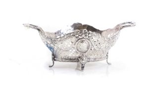 A silver basket,