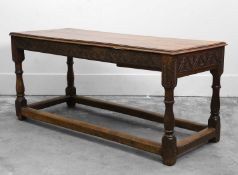 An oak refectory table,