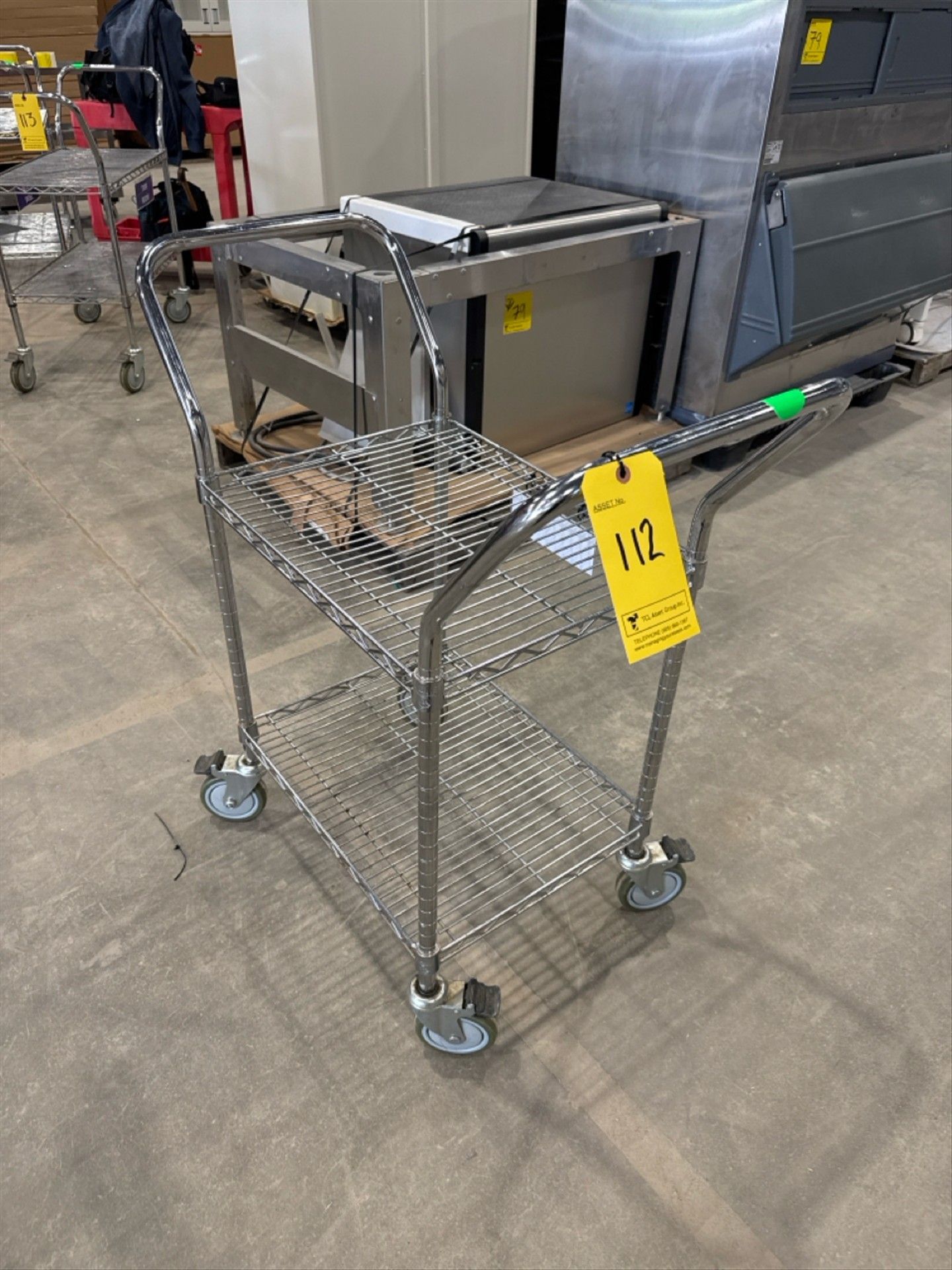 chrome wire cart, 2-tier, 18 in. x 24 in.