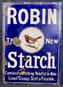 Robin Starch Blue Enamel Sign