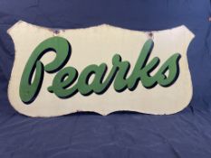 Pearks Grocery Store Edwardian Era Double sided Enamel Sign