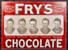 Advertising:  Red Frys 5 Boys Enamel sign