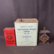 Advertising: Sporting Powder Tins & Ornate Powder Flask