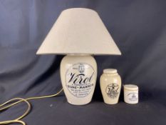 Advertising: Trio of Virol stoneware jars