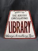 Advertising:  Library Enamel sign