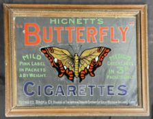 Advertising:  Hignetts Butterly Cigarettes Framed Mirror