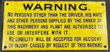 Advertising:  Warning Enamel Sign