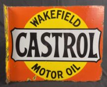 A Double Sided Castrol Wakefield Motor Oil Enamel Sign