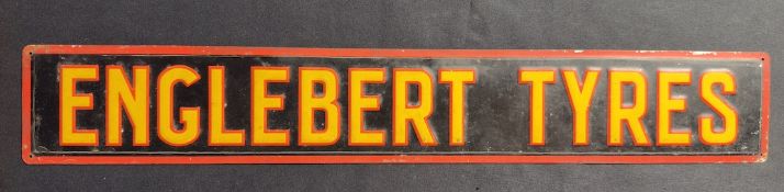 An Englebert Tyres Lithograph Sign Shelf Strip From 1930's