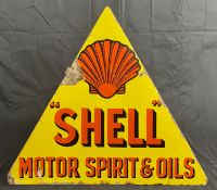 A Shell Motor Spirit & Oils Enamel Sign