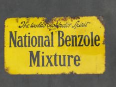 A National Benzole Mixture enamel sign