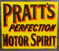 A Double Sided Pratt’s Perfection Motor Spirit Enamel Sign