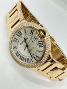 18ct GOLD CARTIER BALLON BLEU ROSE GOLD WITH DIAMOND BEZEL 212.8 GRAMS