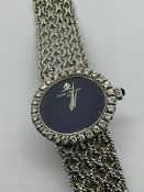 VINTAGE 18ct WHITE GOLD BAUME & MERCIER DIAMOND SET WATCH 47.2 GRAMS