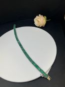 16.75ct BAGUETTE EMERALD SET BRACELET SET IN 18ct WHITE GOLD - 22.12g WGI CERT 