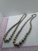 2 X SILVER COLOURED BALL NECKLACES MARKED 925 & TIFFANY