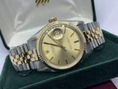 ROLEX STEEL AND GOLD DATEJUST WATCH  MODEL 1601