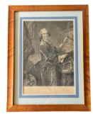 A set of four framed engravings of 18th century notable gentlemen