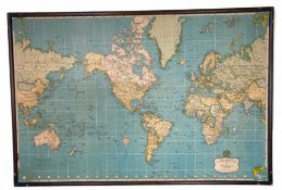 A mid 20th century Daily Express International Map of The World by Jarrold & Sons Ltd, Norwich