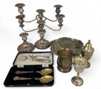 A small quantity of silver and silver plate