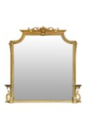 A Victorian giltwood and gesso overmantel mirror