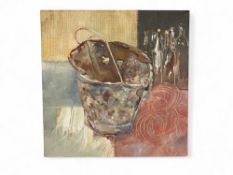 Moira Thompson (Contemporary British School), 'Rocks in Old Bucket'