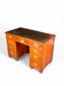 A small 19th century mahogany marine campaign desk