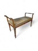 An Edwardian painted satinwood window seat or duet stool in the George III style