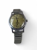 A 1940's gentlemen's Girard Perregeux anti-magnetic 17 jewels mechanical stainless steel wrist watch