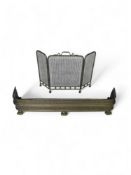 A group of late 19th century brass fireside accessories