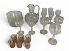 A quantity of Aesthetic period glassware