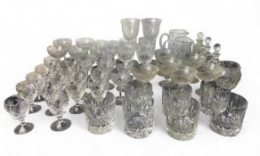 A quantity of cut glass drinking glasses
