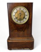 A mid 19th century French rosewood calendar mantel clock with rare escapement, possibly by Deshayes