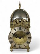 A late 19th century gilt and engraved brass mantel clock, C. Lupton, Cornhill, London, 1896