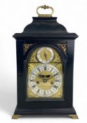 An 18th century ebonised bracket clock