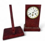 A late 19th century French style red faux tortoiseshell clock, movement by Pinchon, Paris, circa 190
